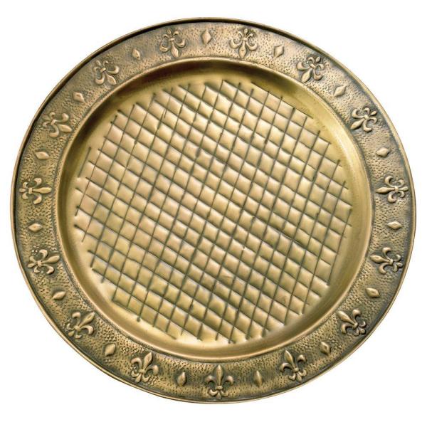 antiqued brass charger plate