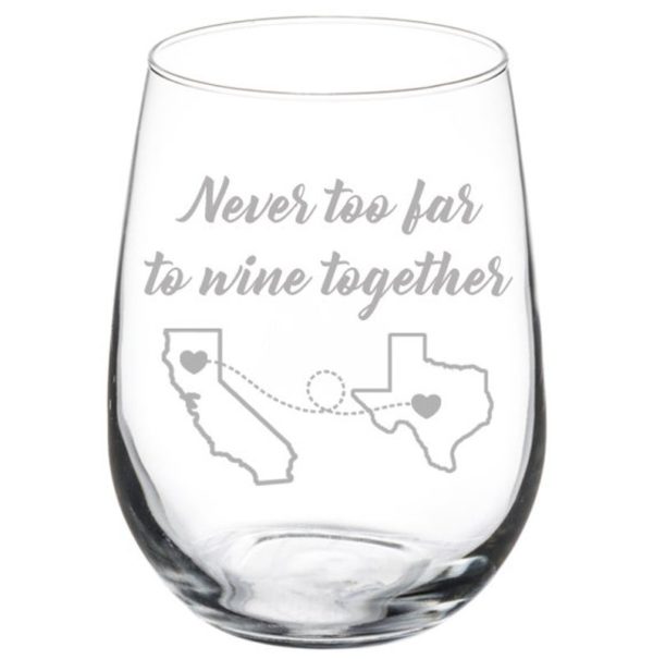 Christmas gifts for her, wine glass, long distance best friend gift