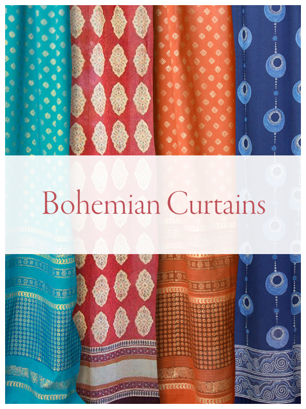 bohemian curtains ~sheer curtains with pattern ~indian curtains~moroccan curtains