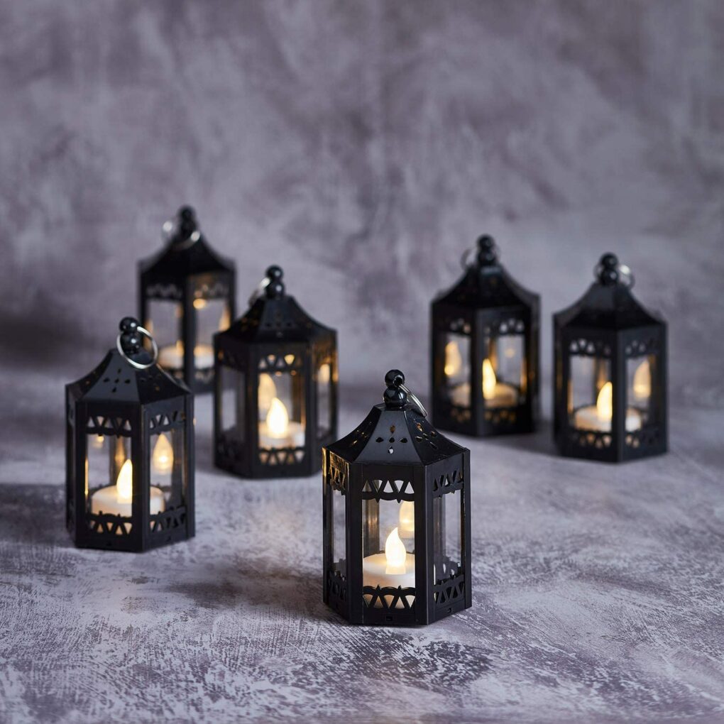 battery operated mini Moroccan lanterns for table settings