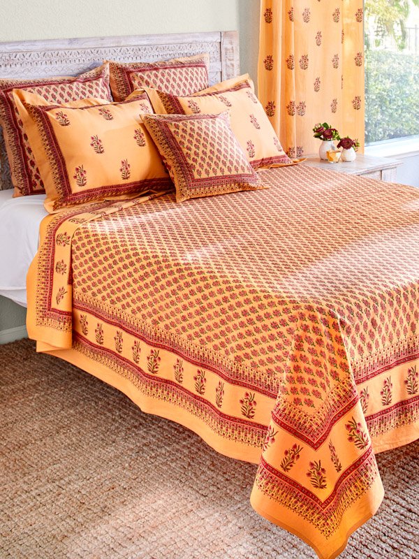 orange bedspread
