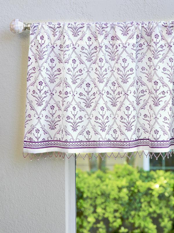 ivory and lilac floral curtains