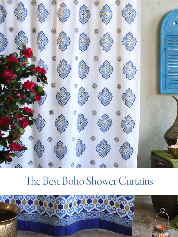 Flower Shower Curtain Bohemian Pink Blossom Print for Bathroom 