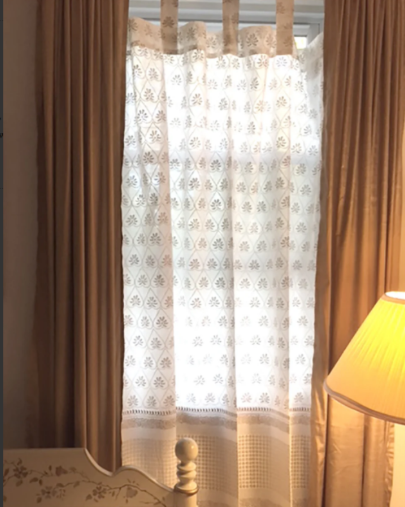 white light filtering curtain with gold