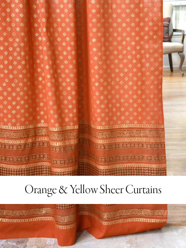 Orange and yellow sheer curtains
