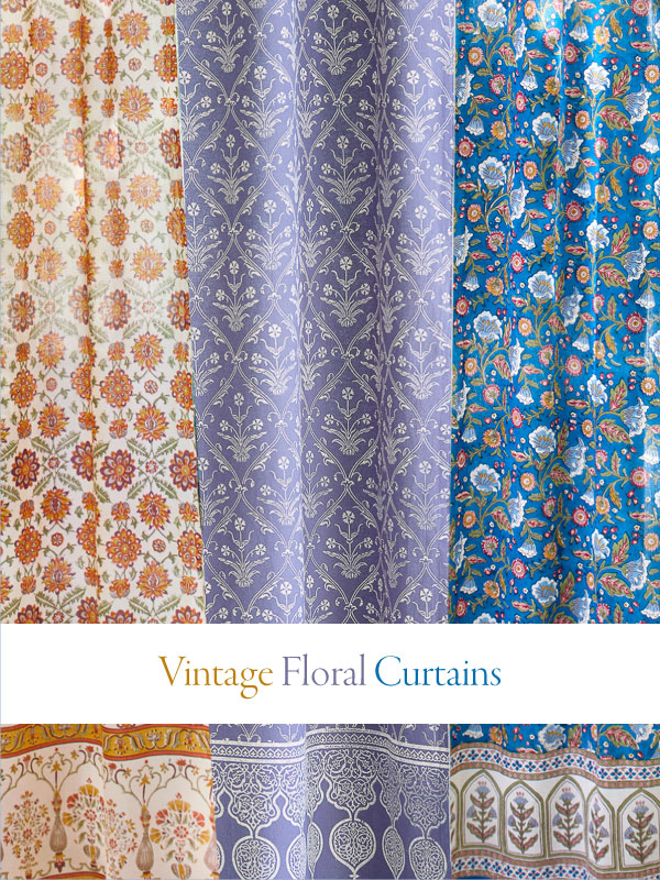 Vintage floral curtains