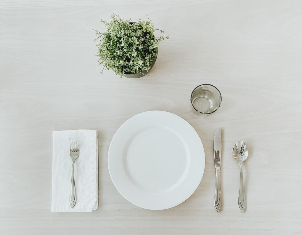 dinner plate on table