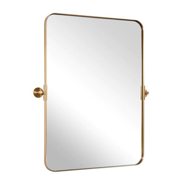 Rectangular mirror with gold frame and back