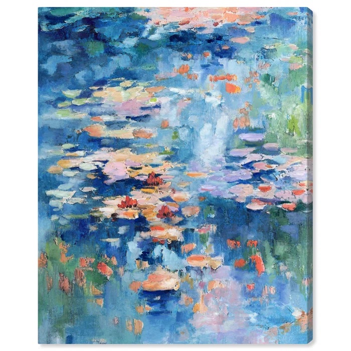 Photograph of a Monet-inspired art print with florals
