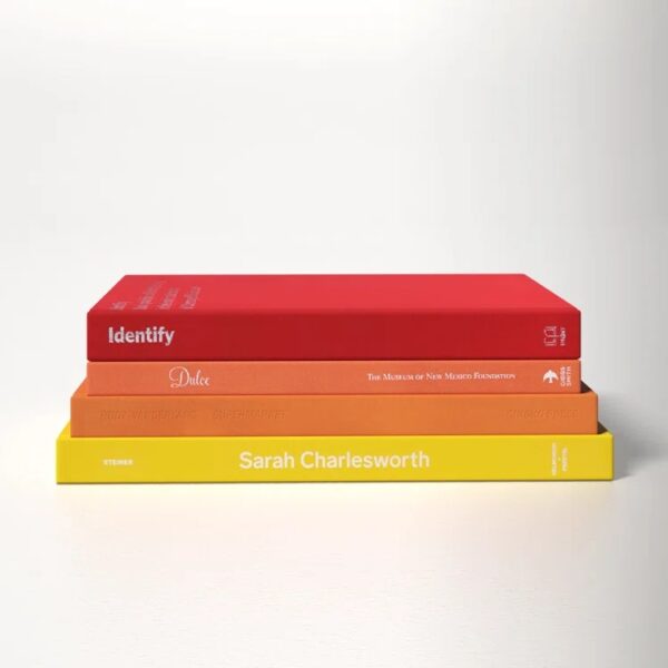 Stack of four colorful decorative books