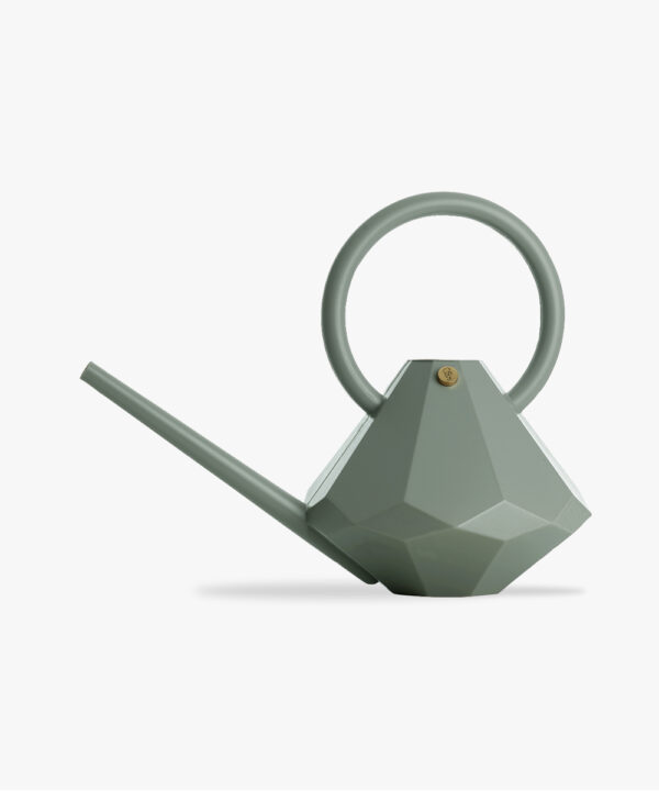 Geometric watering can in a cool eucalyptus color
