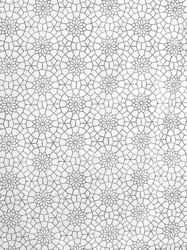Modern boho pattern featuring an intricate trellis print inspired by Moroccan latticework