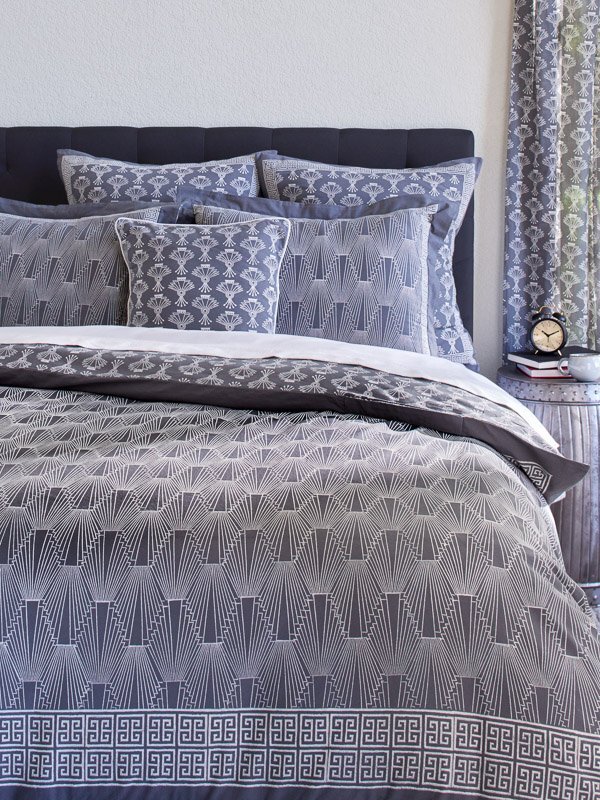 Grey Duvet Cover Bedding Art, Grey Geometric Duvet Cover King