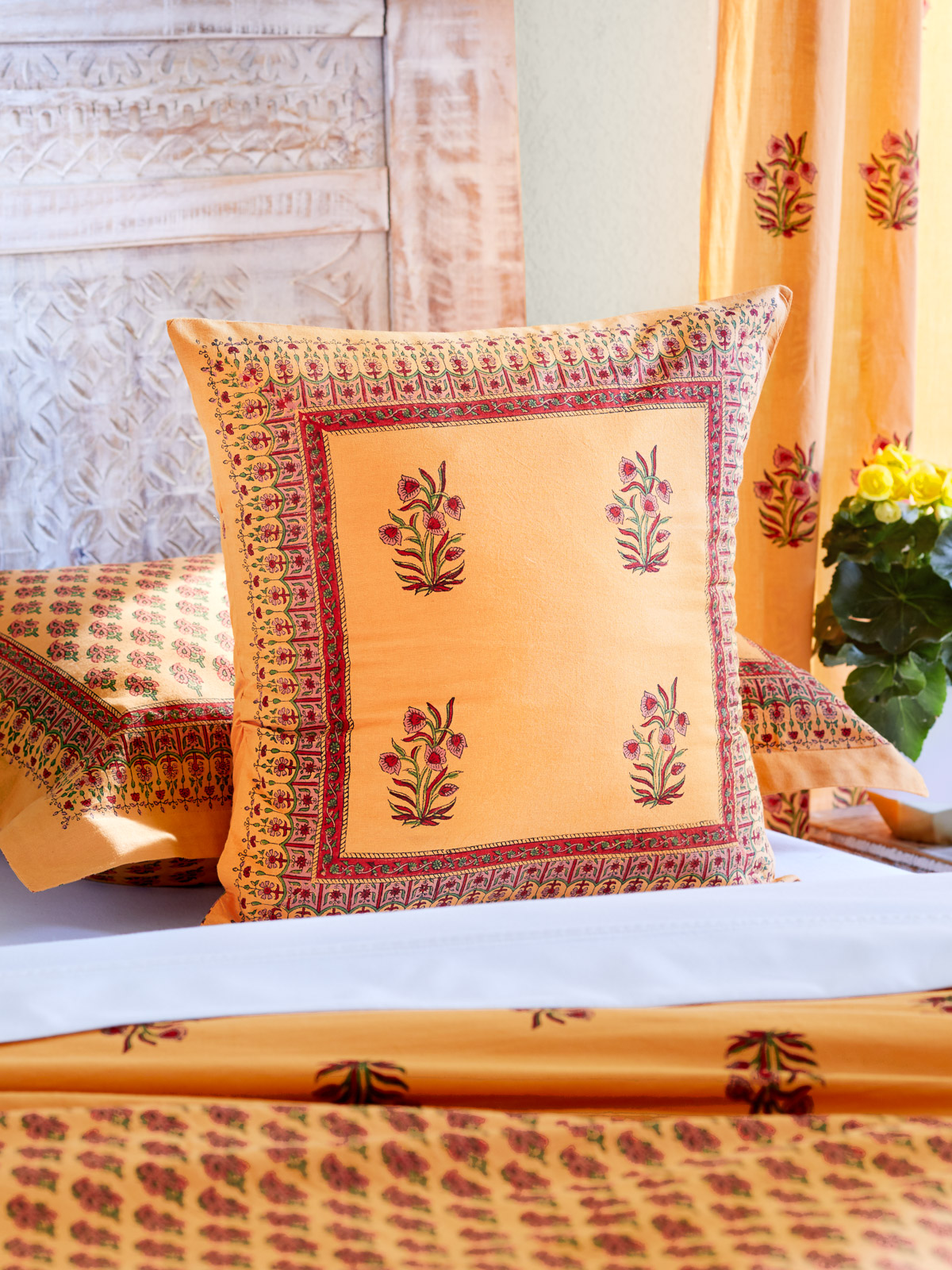 Indian Summer (CP)~ Decorative Orange Paisley Throw Pillow Cover