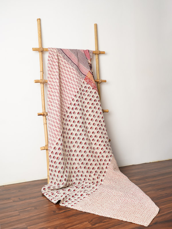 Alka Yadav ~ Vintage Kantha Quilt Sari Bedspread