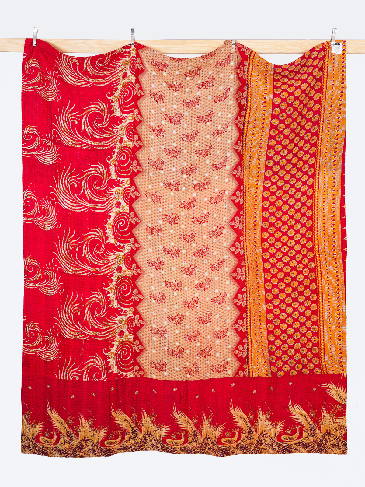 Ruby Palace Paisley King Kantha Quilt