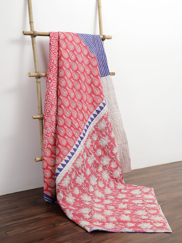 Archana Paras ~ Vintage Kantha Quilt Sari Bedspread
