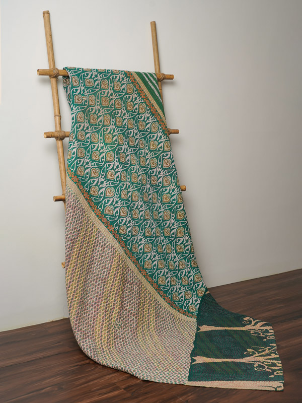 Archana Paras ~ Vintage Kantha Quilt King Sari Bedspread