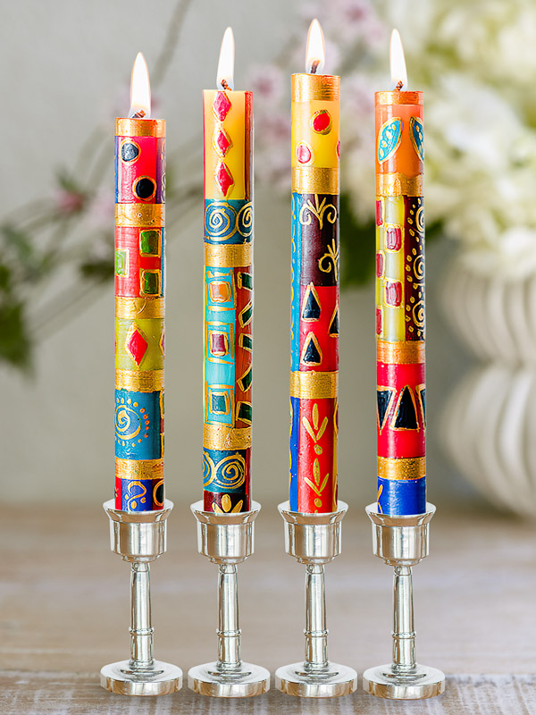 Colors of Africa ~ Hand-Painted Taper Candles