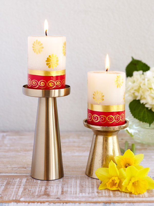 Festival of Lights ~ Hand-Painted Pillar Candles