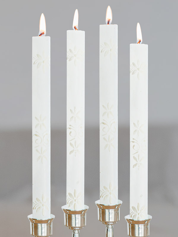 Kapula ~ White on White Painted Candles