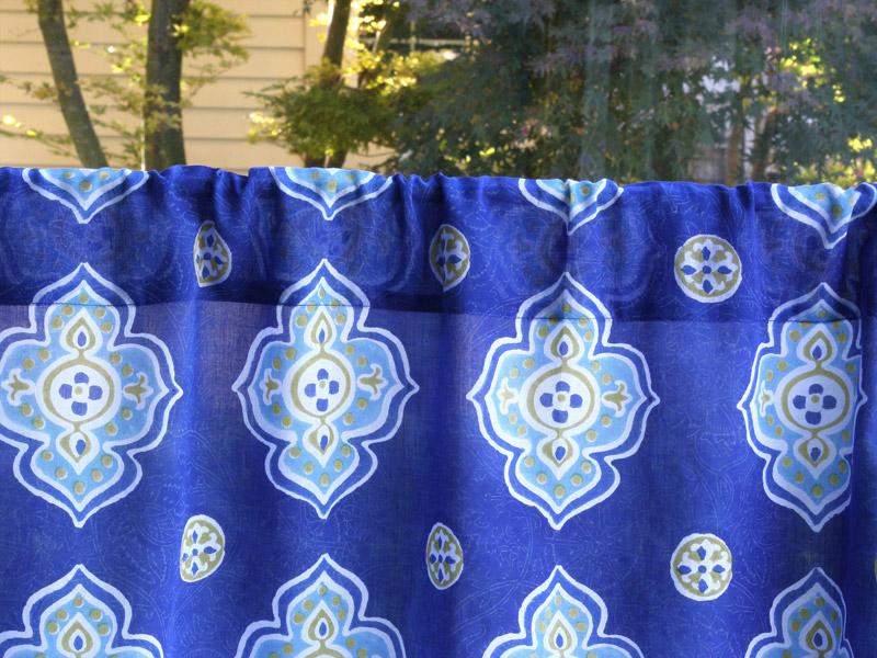Blue Kitchen Cafe Curtains Moroccan, Cobalt Blue Curtains For Kitchen