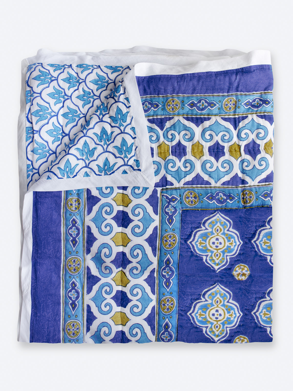 Casablanca Blues - Blue ~ Jaipuri Razai Quilt