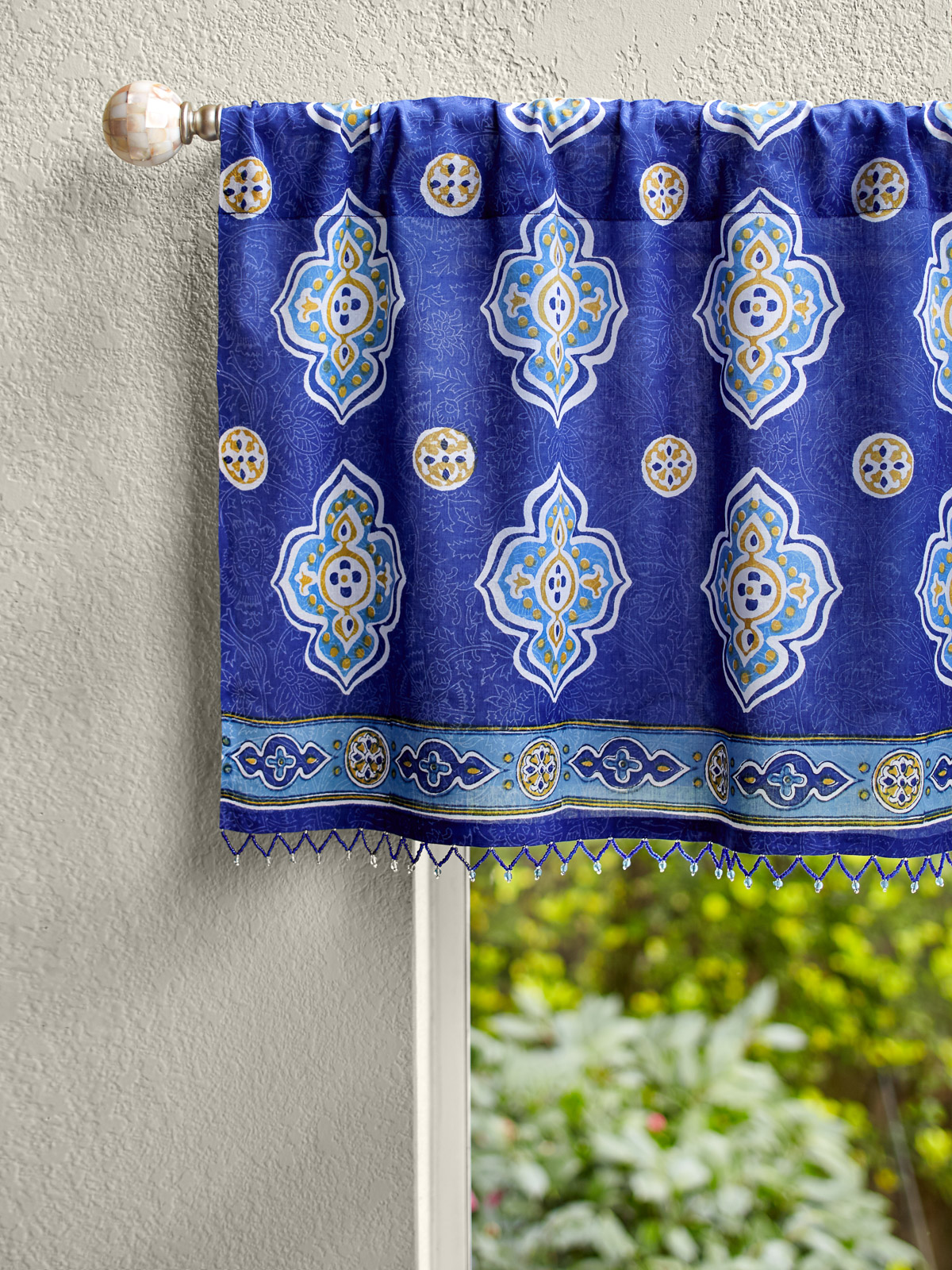 Casablanca Blues - Blue ~ Moroccan Style Quatrefoil Valance