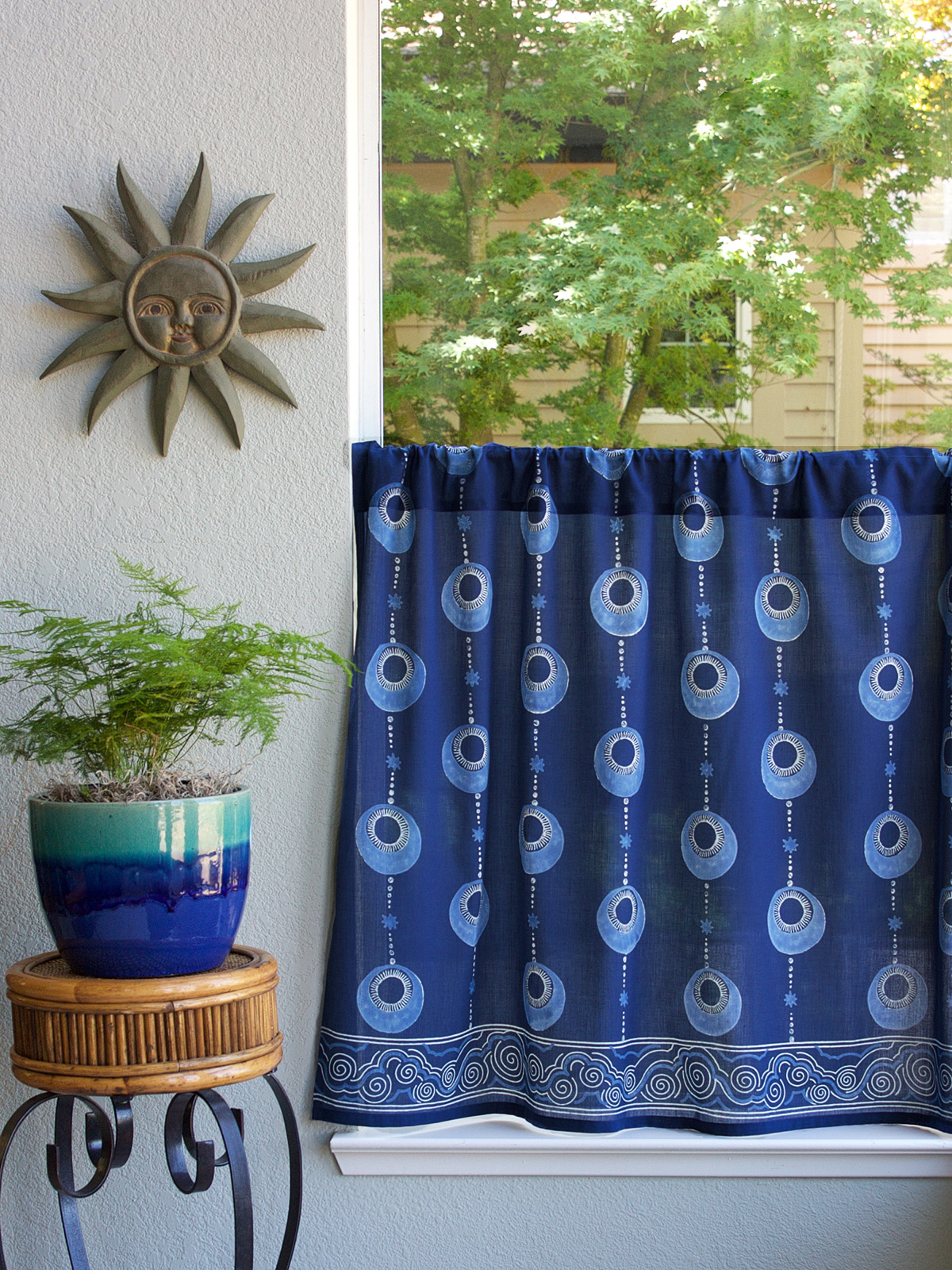 Celestial Embrace - Blue ~ Kitchen Curtain