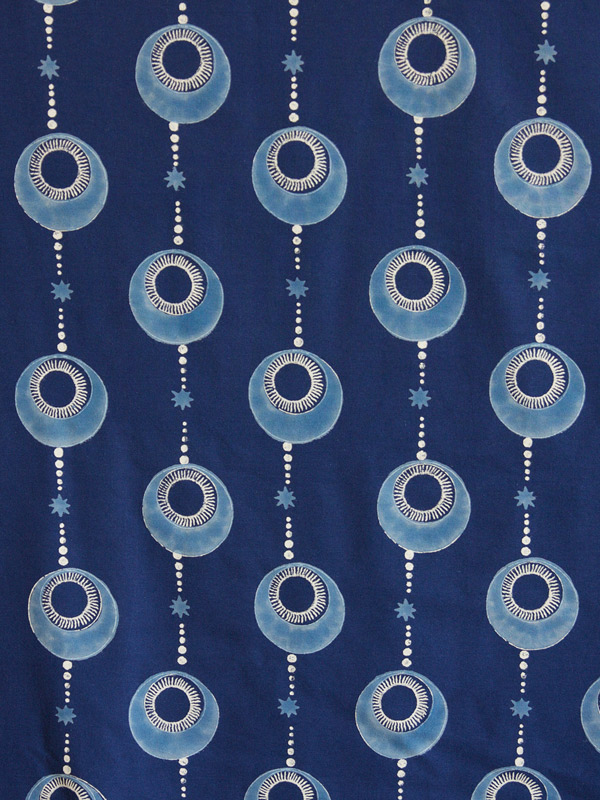Celestial Embrace - Blue ~ Boho Fabric With Moon and Star Print