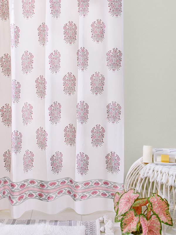 Dahlia Daydreams - CP ~ Pink Floral Romantic Shower Curtain