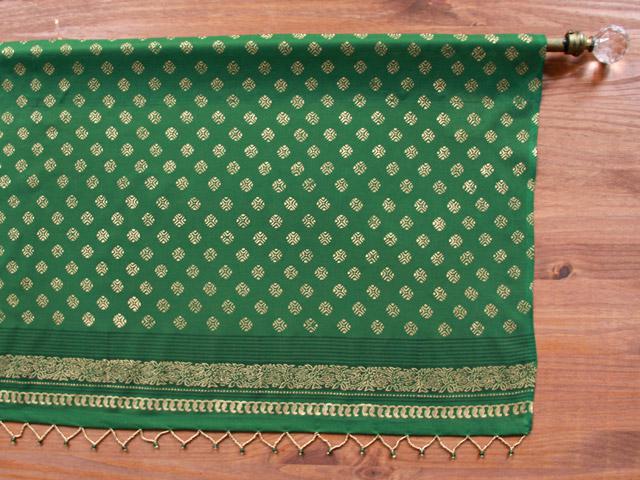The Empresses Emeralds ~ Green and Gold India Window Valance