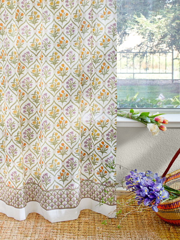 Empress Gardens - Main ~ Elegant, Sheer Floral Curtain Panel