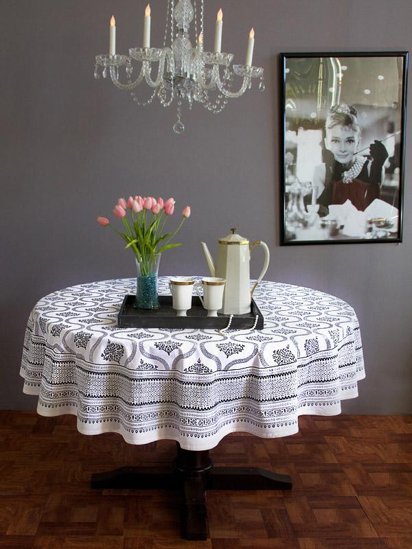 Black And White Round Table Cloth, Tablecloth Round Table