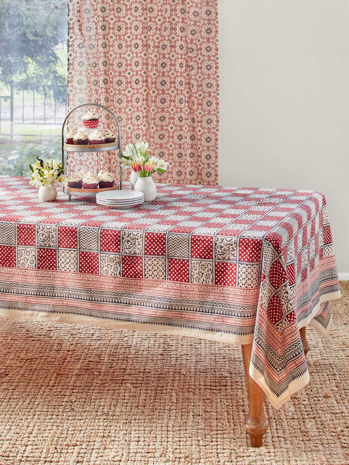 Fete Royale ~ Red Plaid Christmas Holiday Tablecloth