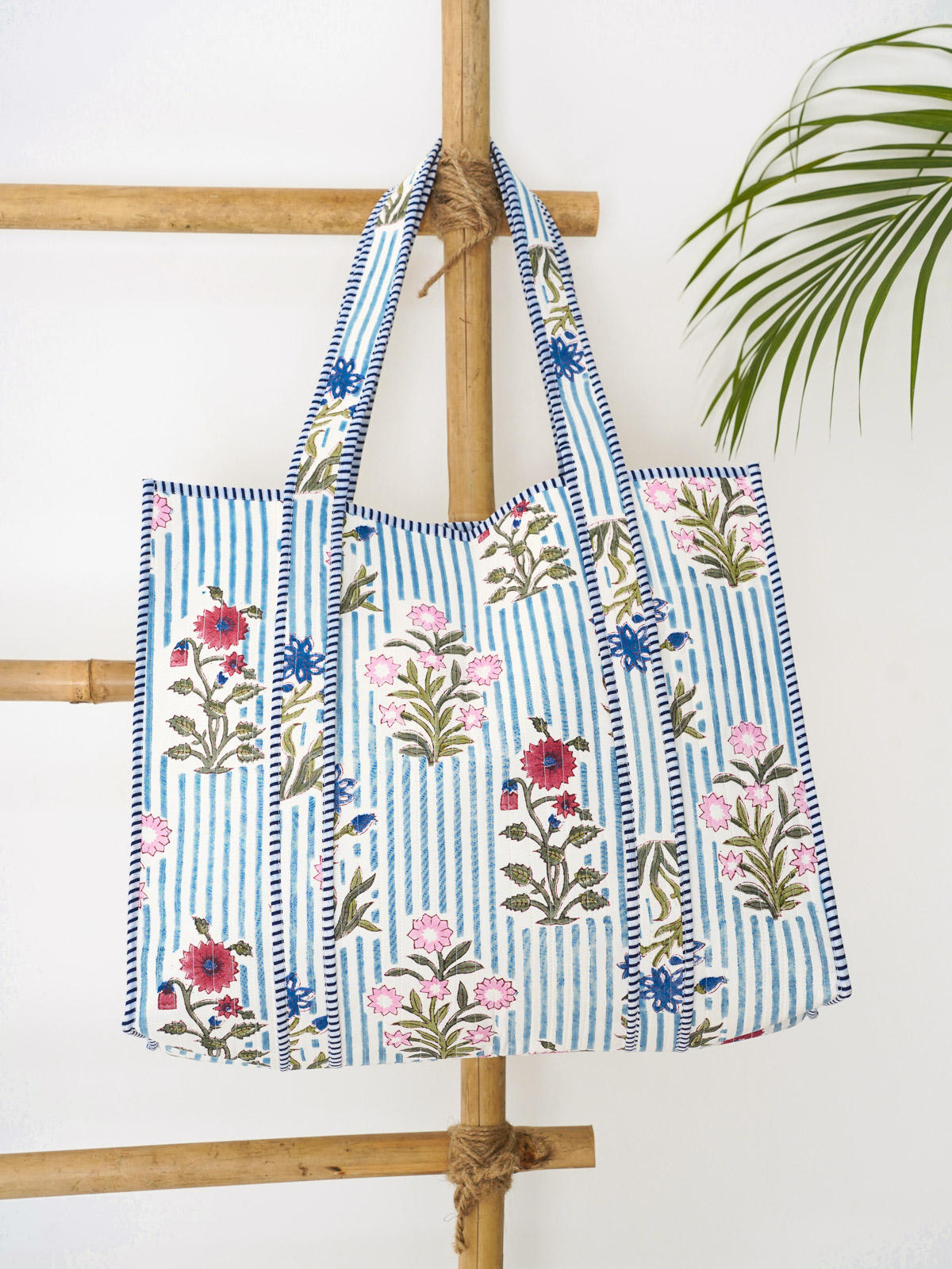 French Riviera ~ Quilted Shopping Tote Bag (JUST LAUNCHED)