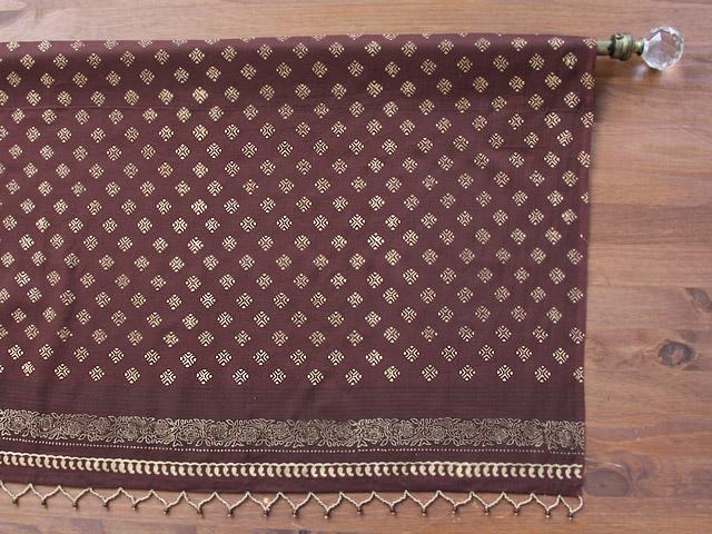 Gilded Chocolate ~ Dark Chocolate Brown and Gold Window Valance