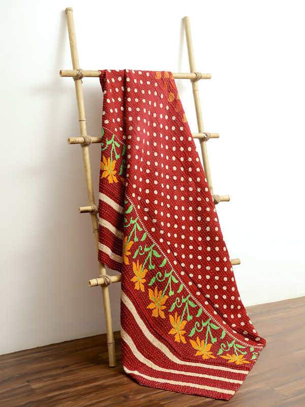 Geenu Jangid ~ Vintage Kantha Quilt Sari Throw