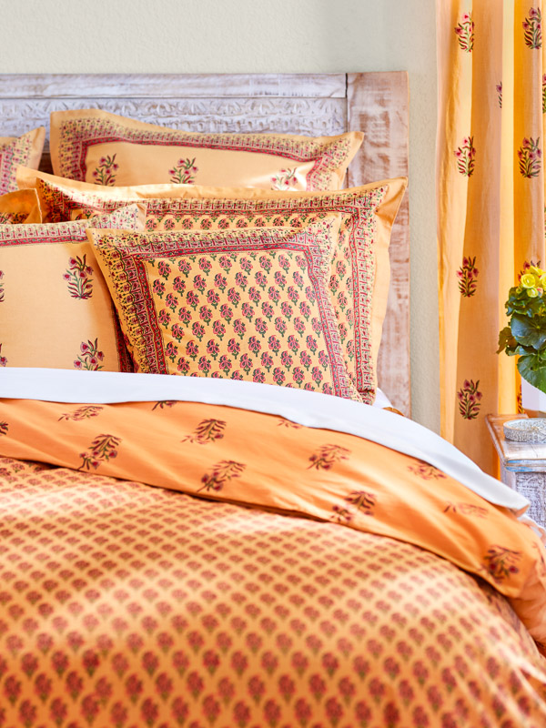 orange duvet cover and indian bedding