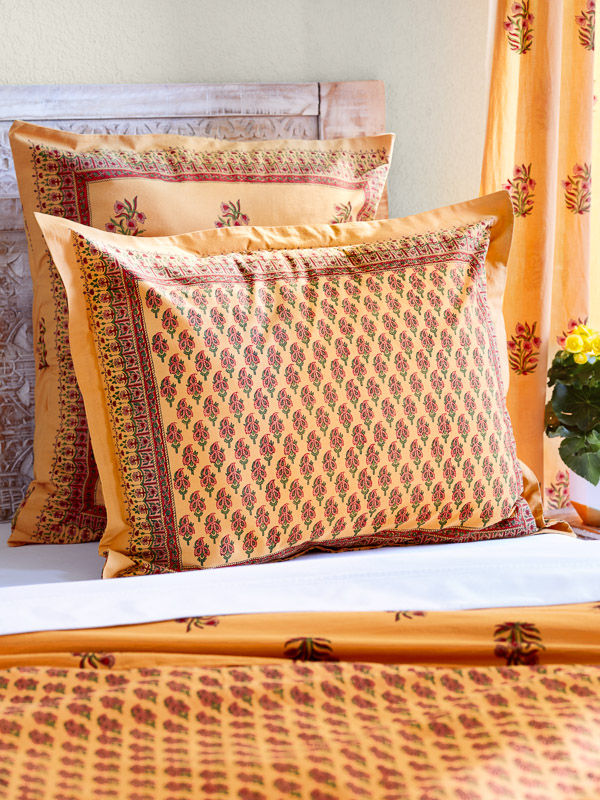 Indian Summer ~ Orange Paisley India Sari Pillow Sham