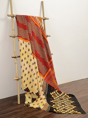 Jaimala Gupta ~ Vintage Kantha Quilt Sari Bedspread