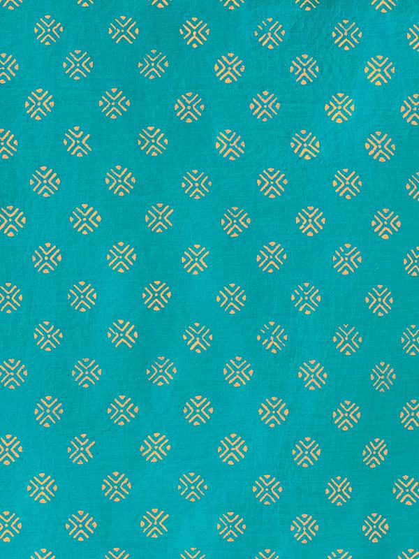 Jeweled Peacock ~ Blue and Gold Fabric Swatch