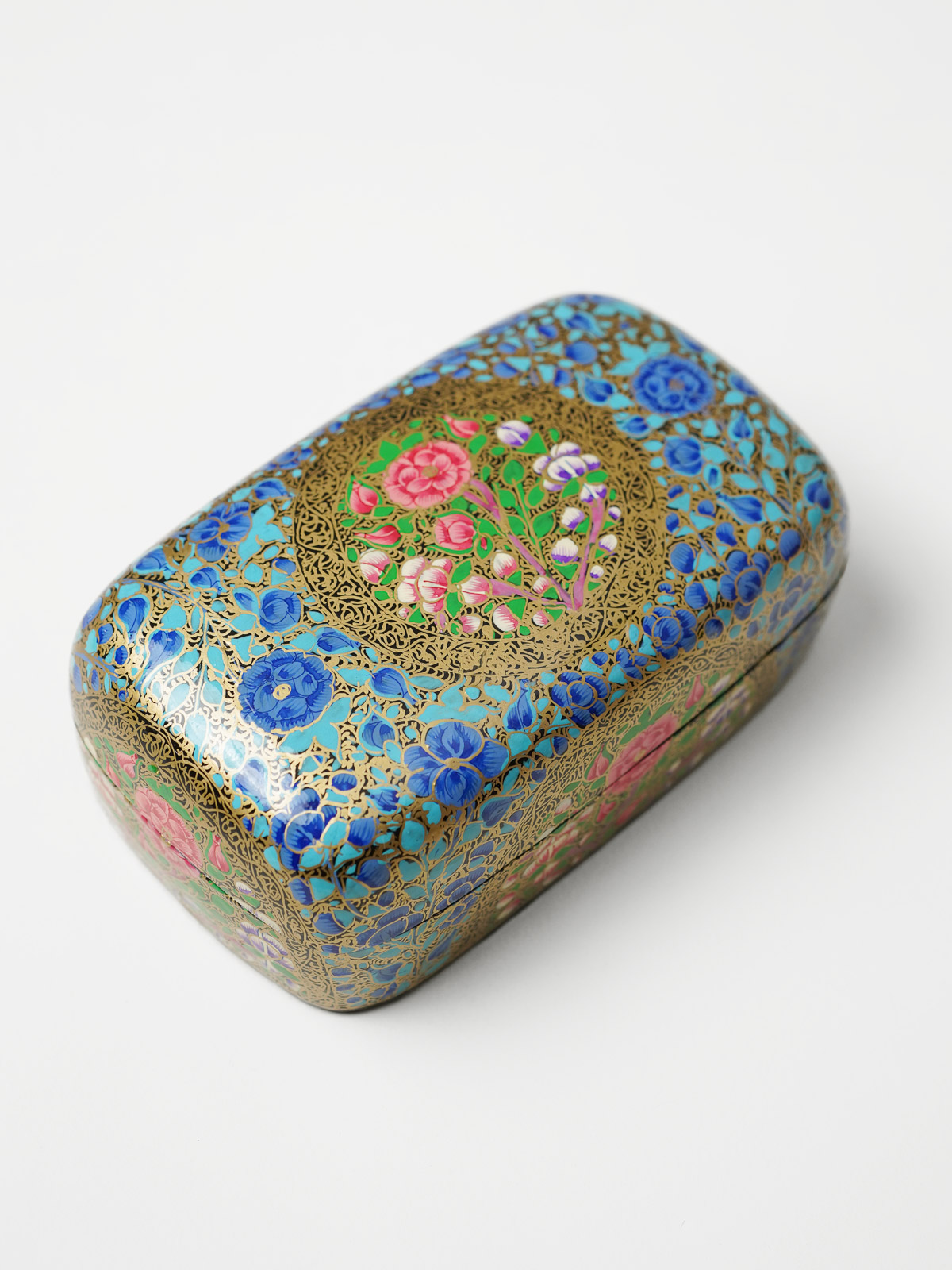 Kohinoor Garden ~ Hand Painted Paper Mache Jewelry Box