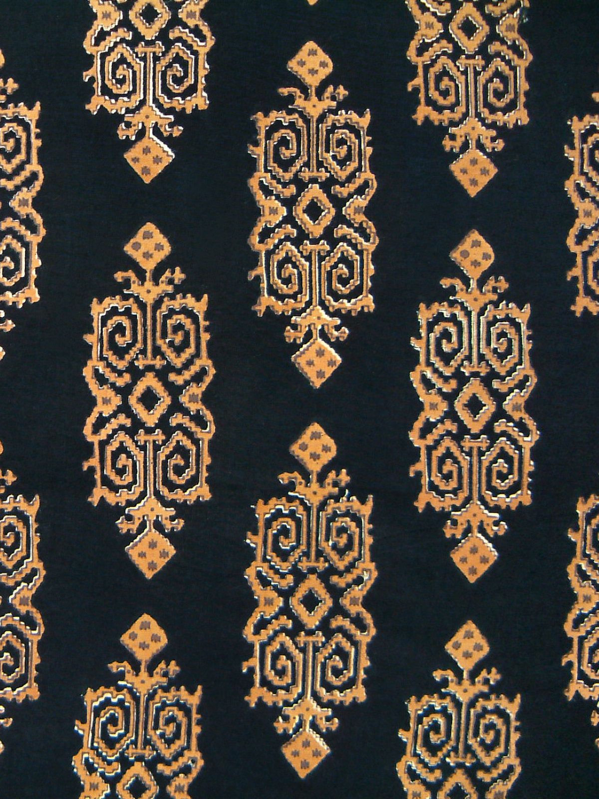 Kilim Noir ~ Black and Gold Fabric Swatch