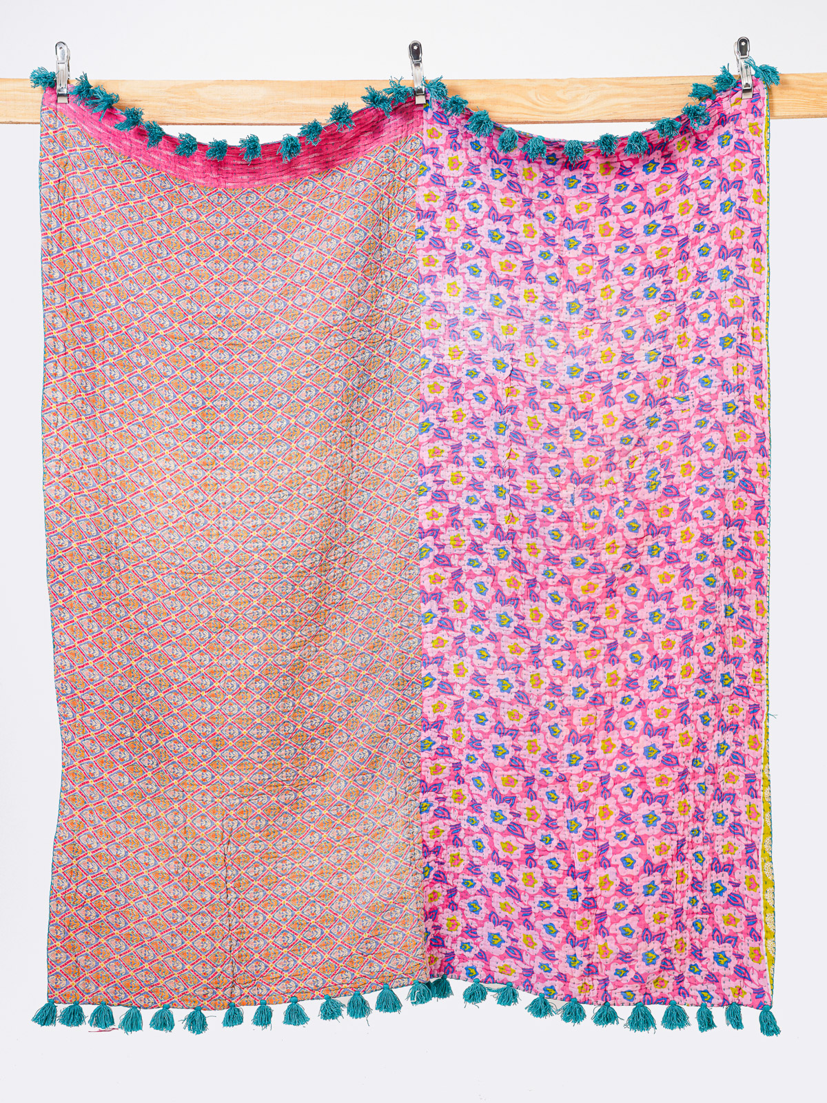 Petal Bazaar Throw Kantha Quilt