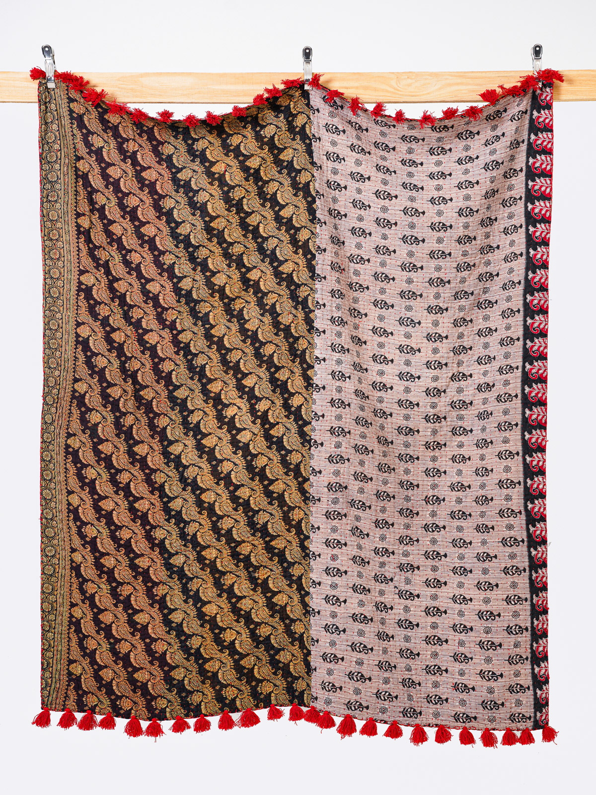 Midnight Palace Throw Kantha Quilt
