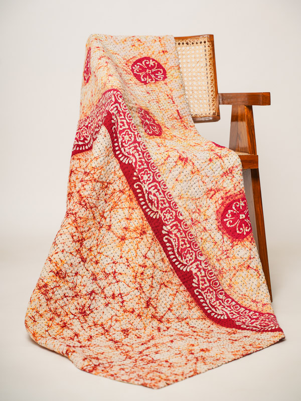 Maya Jangid ~ Vintage Kantha Quilt Sari Throw