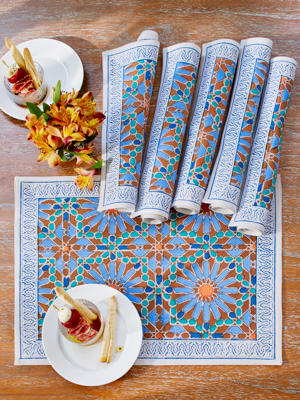 Blue Mandala Persian Placemat Kitchen Table Countertop Mat Pad Protector  Heat Resistant Drink Coasters Dining Dish