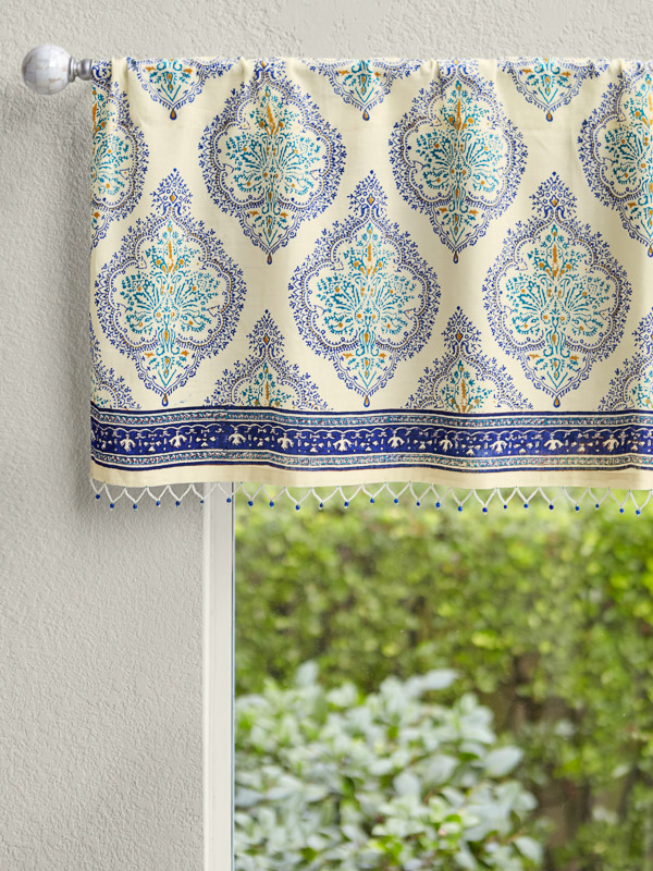 Morning Dew ~ French Country Medallion Yellow Blue Valance