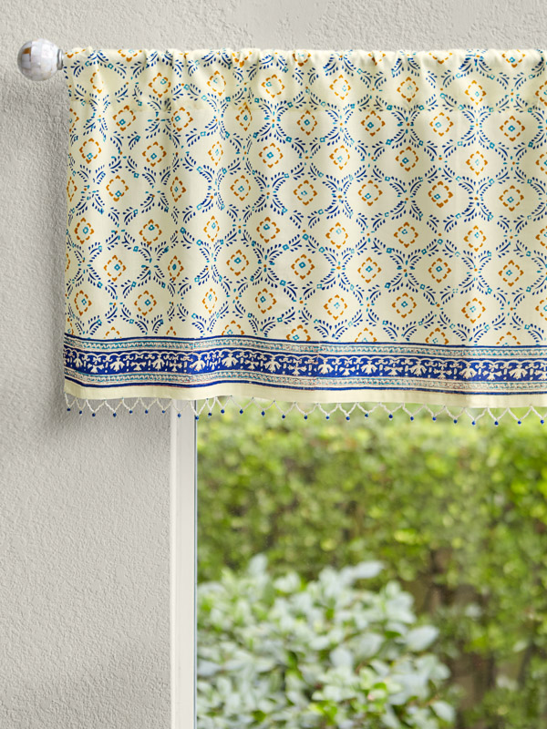 Morning Dew (CP) ~ French Country Trellis Yellow Blue Valance
